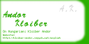 andor kloiber business card